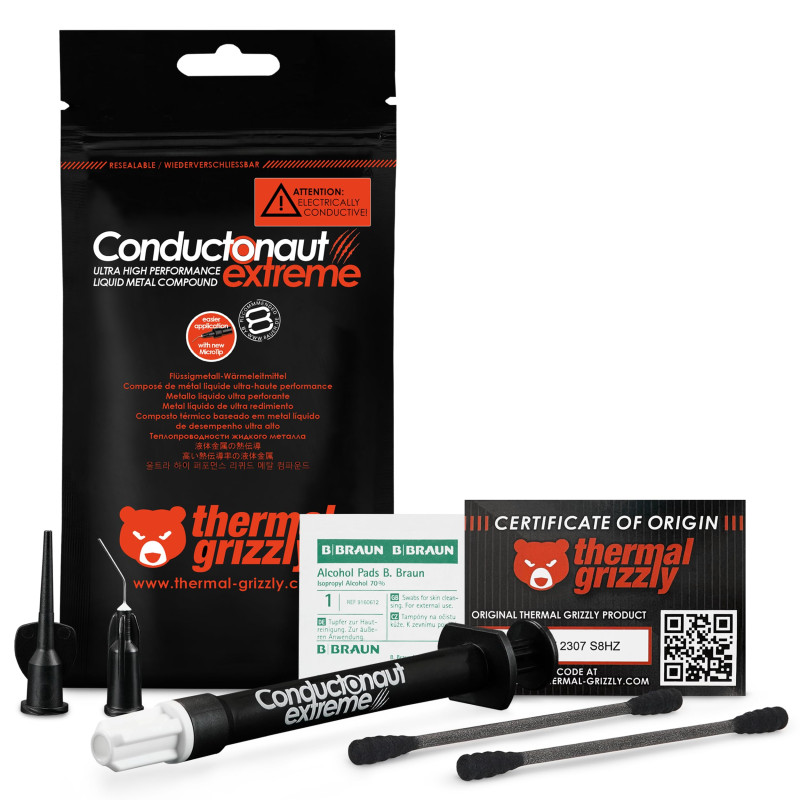 Thermal Grizzly Conductonaut Extreme Flüssigmetall-Wärmeleitpaste - 1 Gramm Thermal Grizzly Conductonaut Extreme Flüssigmetall-Wärmeleitpaste - 1 Gramm