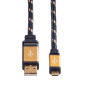 ROLINE GOLD câble USB 2.0 - Type AB mâle - Câble Micro USB - Câble de recharge pour Smartphone et Tablette - 0.8m ROLINE GOLD câble USB 2.0 - Type AB mâle - Câble Micro USB - Câble de recharge pour Smartphone et Tablette - 0.8m