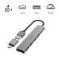 Hama Hub USB, 4 Ports, USB 3.2 Gen1, 5 Gbit/s, Ultra Slim avec Adaptateur USB-C, Garantie 30 Ans, Gris Hama Hub USB, 4 Ports, USB 3.2 Gen1, 5 Gbit/s, Ultra Slim avec Adaptateur USB-C, Garantie 30 Ans, Gris