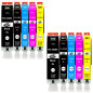Happy Printer 10 XXL Cartouches compatibles avec Canon PGI-580 CLI-581 pour Pixma TR7500 TR7550 TR8550 TS6100 TS6150 TS6151 TS62
