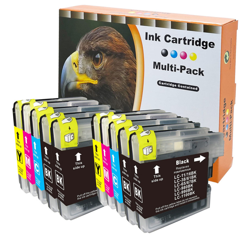 Starlet24 10x LC980 Cartouches d'encre Compatibles pour Brother LC-980 LC-1100 LC980 LC1100 pour DCP-185C DCP-383C DCP-385C DCP-