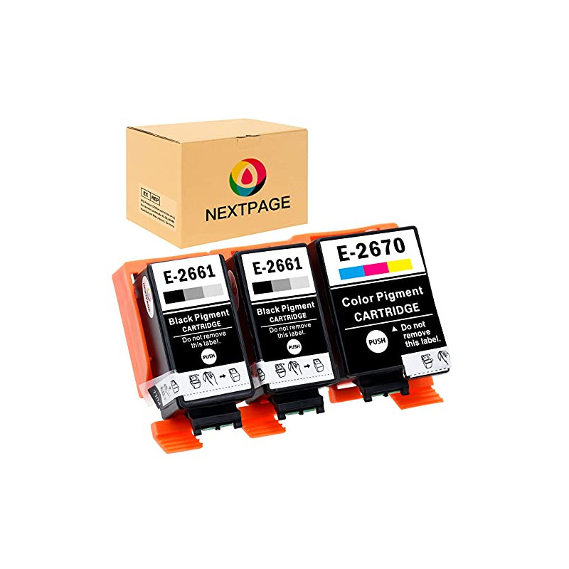 NEXTPAGE Compatible avec Les Cartouches d'encre Epson T2661 T2670 T-2661 T-2670 de Rechange pour imprimante Epson WF-100W WF-110 NEXTPAGE Compatible avec Les Cartouches d'encre Epson T2661 T2670 T-2661 T-2670 de Rechange pour imprimante Epson WF-100W WF-110