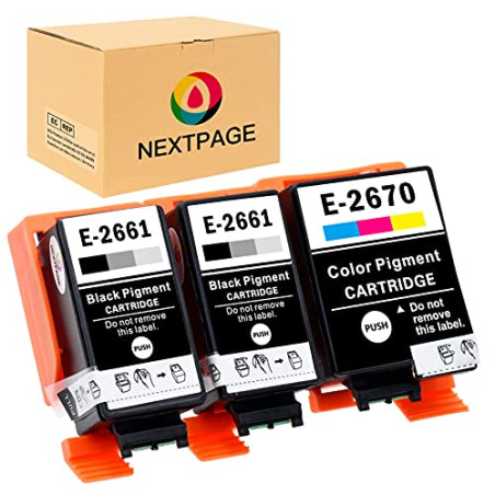 NEXTPAGE Compatible avec Les Cartouches d'encre Epson T2661 T2670 T-2661 T-2670 de Rechange pour imprimante Epson WF-100W WF-110