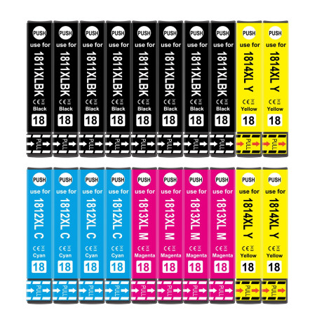 Caidi 18XL Compatible Epson 18 18 XL Cartouches d'encre pour Epson XP225 XP202 XP205 XP325 XP215 XP425 XP305 XP302 XP312 XP402 X