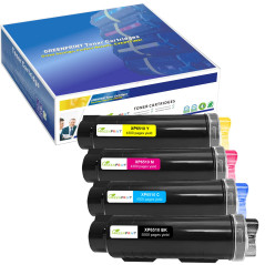 Cartouches de Toner Compatibles 4 Couleurs 6510 6515【Extra High Yield】 5500 Pages BK 4300 Pages C M Y pour Xerox Phaser 6510n 65