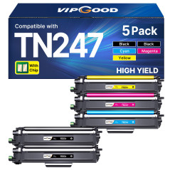 VIPGOOD TN247 TN-243CMYK Cartouches de Toner Compatible pour Brother TN247 TN243 pour DCP-L3550CDW MFC-L3750CDW MFC-L3770CDW MFC