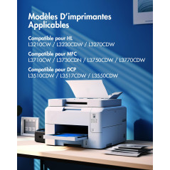 VIPGOOD TN247 TN-243CMYK Cartouches de Toner Compatible pour Brother TN247 TN243 pour DCP-L3550CDW MFC-L3750CDW MFC-L3770CDW MFC