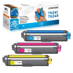 LOSMANN 3x Cartouche de Toner Compatible Remplacement pour Brother TN-241 TN-245 pour DCP-9020CDW DCP-9015CDW HL-3140CW HL-3150C