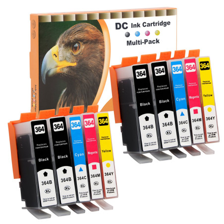 D&C Compatible Cartouches d'encre Remplacement pour HP 364 364XL per Photosmart 5520 5510 6510 6520 5511 5524 B010a HP Deskjet 3