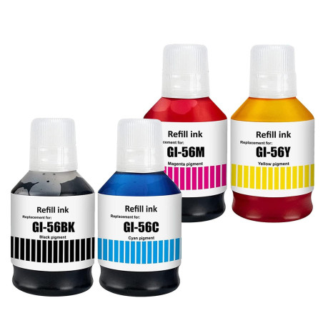 LAIPENG GI-56 GI56 Encre Compatible avec MAXIFY GX7050 GX6050 GX5050 GX4050 GX3050 GX5550 GX6550 Imprimante Multipack 4 Couleurs