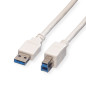 Value Câble USB 3.2 Gen 1, type A-B, blanc, 3 m