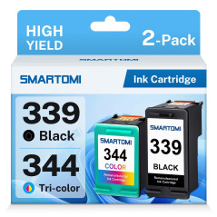 SMARTOMI - Multipack de 2 Cartouches d'encre compatibles avec 339 344,pour imprimantes DeskJet 5740 5940 6540 6620 6840 6940 698