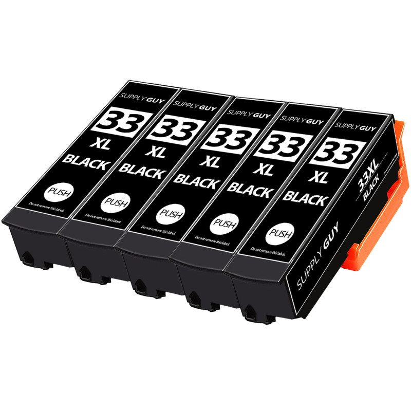 Supply Guy 5 Cartouches d'encre Compatible avec Epson 33XL Noir pour Expression Premium XP530 XP540 XP630 XP635 XP640 XP645 XP83