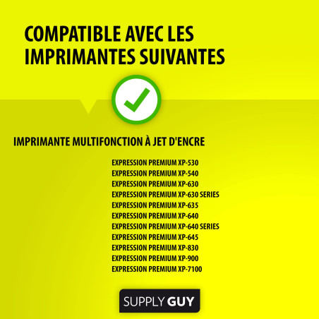 Supply Guy 5 Cartouches d'encre Compatible avec Epson 33XL Noir pour Expression Premium XP530 XP540 XP630 XP635 XP640 XP645 XP83