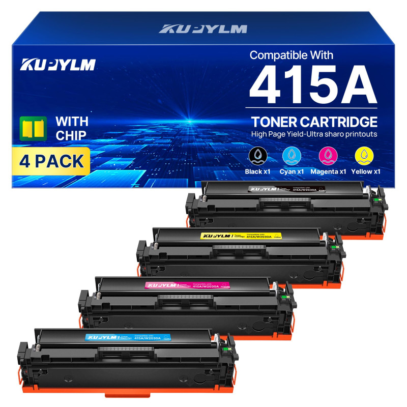 KUPYLM 415A Toner avec Puce Compatible pour HP 415A 415X pour LaserJet Pro MFP M479fdw MFP M479fdn M479 M454dw M454dn M454 W2030 KUPYLM 415A Toner avec Puce Compatible pour HP 415A 415X pour LaserJet Pro MFP M479fdw MFP M479fdn M479 M454dw M454dn M454 W2030