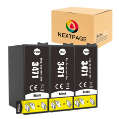 Nextpage Lot de 3 cartouches d'encre de rechange 34XL compatibles avec les imprimantes Workforce Pro WF-3720DWF WF-3725DWF WF-37