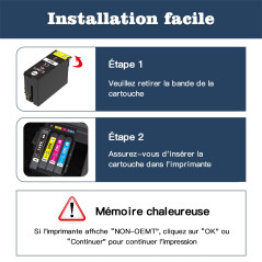 Nextpage Lot de 3 cartouches d'encre de rechange 34XL compatibles avec les imprimantes Workforce Pro WF-3720DWF WF-3725DWF WF-37
