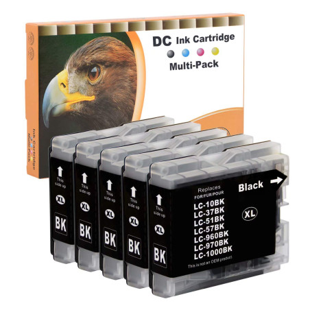 D&C Cartouche d'encre Compatible pour Brother LC-970 LC-1000 XL pour Brother DCP-130C DCP-135C DCP-150C DCP-330C DCP-350C DCP-35