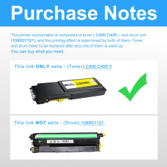 LCL Cartouche de Toner Remanufacturée C400 C400V C400N C400DN C405 C405V C405N C405DN 106R03501 106R03517 4800Pages (1Jaune) Rem