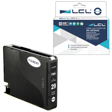LCL Cartouche d'encre Compatible PGI-29 PGI-29PBK (1 Photo Noir) Remplacement pour Canon PIXMA Pro-1