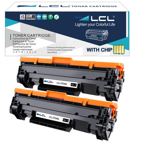 LCL Cartouche de Toner Compatible 44A CF244A (2-Pack Noir) Remplacement pour HP LaserJet Pro M15a M15w M16a M16w MFP M28a MFP M2