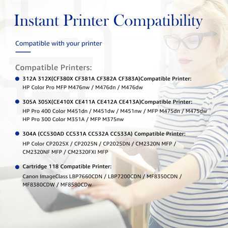 STAROVER Remplacement des remanufacturée Cartouches de Toner Compatibles pour HP 305A 305X pour LaserJet Pro 400 Color MFP M475D