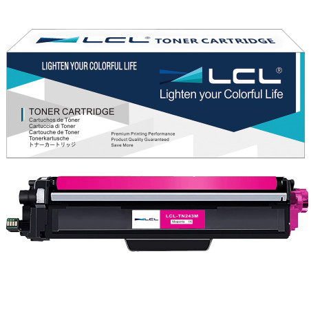 LCL Cartouche de Toner Compatible TN243 TN-243 TN243M TN-243M (1 Magenta) Remplacement pour Brother HL-L3210CW HL-L3230CDW HL-L3