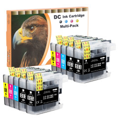 D&C 10x Cartouches d'encre pour Brother LC-221 LC-223 Compatible avec Brother DCP-J4120DW J562DW MFC-J4420DW J4425DW J4620DW J46