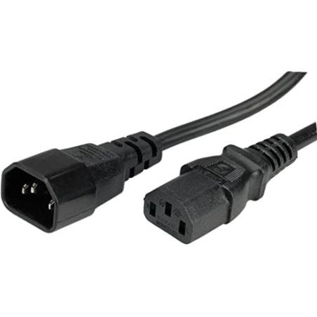 ROLINE Câble d'alimentation, noir 0,5m - Cables électriques (noir 0,5m, 0,5 m, Male connector / Female connector, Coupleur C14, 