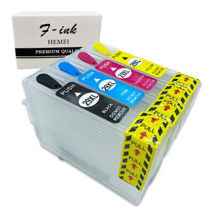 Cartouche d'encre rechargeable 29XL et encre de bouteille 4 x 100 ml compatible pour Expression Home XP-255 XP-257 XP-352 XP-355