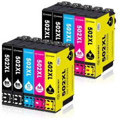 BYBEIBY 502XL Cartouches d'encre Compatible avec Epson 502 502XL Multipack pour Expression Home XP-5100 XP-5105 XP-5150 XP-5155