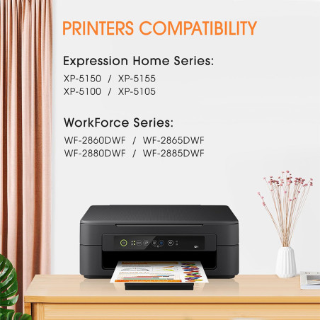 BYBEIBY 502XL Cartouches d'encre Compatible avec Epson 502 502XL Multipack pour Expression Home XP-5100 XP-5105 XP-5150 XP-5155