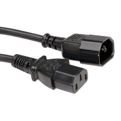 ROLINE Câble d'alimentation, noir 0,5m - Cables électriques (noir 0,5m, 0,5 m, Male connector / Female connector, Coupleur C14, 