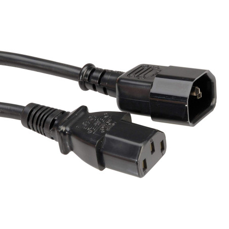 ROLINE Câble d'alimentation, noir 0,5m - Cables électriques (noir 0,5m, 0,5 m, Male connector / Female connector, Coupleur C14, 