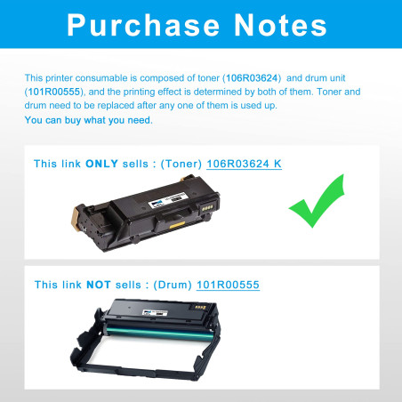 LCL Cartouche de Toner Compatible WorkCentre 3335 3345 Phaser 3330 106R03624 15000 Pages (1 Noir) Remplacement pour Xerox WorkCe