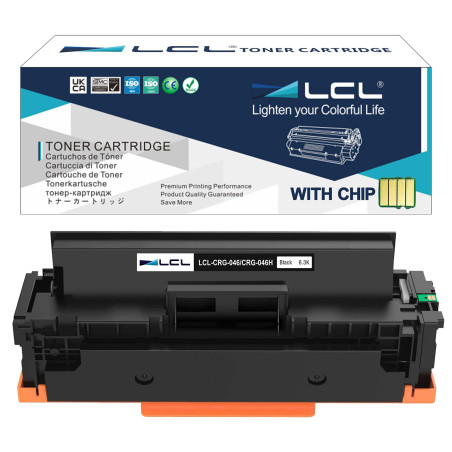 LCL Cartouche de Toner Compatible 046 046H CRG-046 CRG-046H (1Noir) Remplacement pour Canon i-SENSYS MF731Cdw /MF732Cdw //MF733C