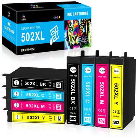 LeciRoba 502xl Pour Encre Epson 502 et Cartouche 502xl, Compatible Avec WF-2860 et XP-5100 5105 5150 5155 WF-2865 2880 2885 Impr