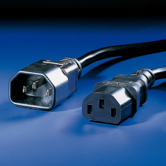 ROLINE Câble d'alimentation, noir 0,5m - Cables électriques (noir 0,5m, 0,5 m, Male connector / Female connector, Coupleur C14, 