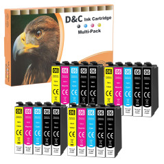 D&C Lot de 20 Cartouches d'encre compatibles pour Epson T-611 T-612 T-613 T-614 pour Stylus D68 D68PE D88 D88Plus D88PE DX-3800 