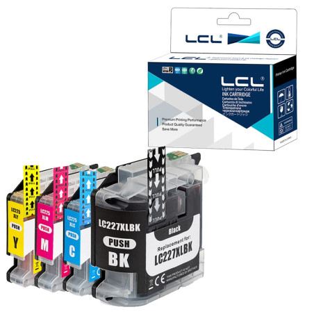LCL Cartouche d'encre Compatible LC227XL LC225XL LC227 LC225 LC227XLBK LC225XLC LC225XLM LC225XLY (4-Pack Noir Cyan Magenta Jaun