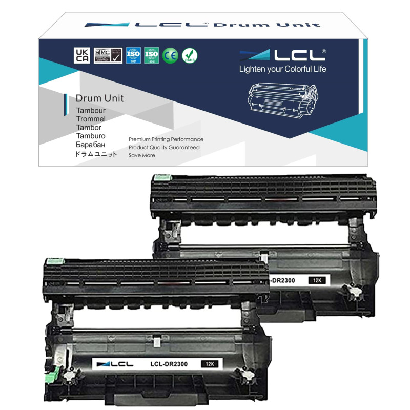 LCL Tambour Compatible DR2300 DR-2300 12000Pages (2 Noir) Remplacement pour Brother HL-L2340DW HL-L2320D DCP-L2540DW MFC-L2720DW LCL Tambour Compatible DR2300 DR-2300 12000Pages (2 Noir) Remplacement pour Brother HL-L2340DW HL-L2320D DCP-L2540DW MFC-L2720DW