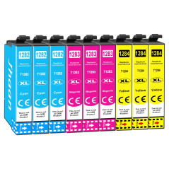 Jhaan T1285 Cartouche d'encre Compatible pour Epson T1281 T1282 T1283 T1284 avec Epson Stylus SX125 SX130 SX230 SX235W SX420W SX