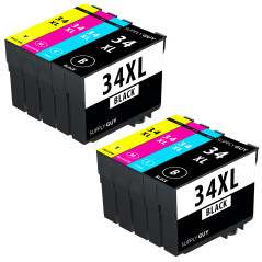 Supply Guy 8 Cartouches d'encre Compatible avec Epson 34XL / 34 XL pour WF-3700 WF-3720dw WF-3720dwf WF-3720 WF-3725dwf