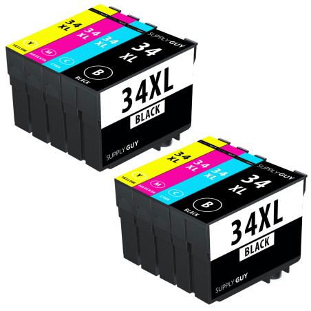 Supply Guy 8 Cartouches d'encre Compatible avec Epson 34XL / 34 XL pour WF-3700 WF-3720dw WF-3720dwf WF-3720 WF-3725dwf