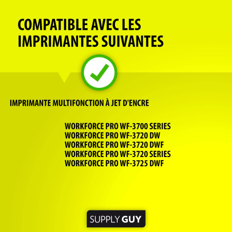 Supply Guy 8 Cartouches d'encre Compatible avec Epson 34XL / 34 XL pour WF-3700 WF-3720dw WF-3720dwf WF-3720 WF-3725dwf