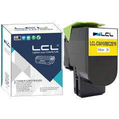 LCL 802SY Jaune Cartouche de Toner Compatible pour Lexmark 800S4 80C2SY0 80C20Y0 80C2SYE 802Y pour Lexmark CX310 CX310N CX310DN 
