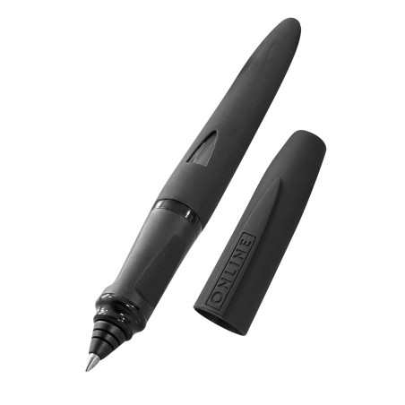 ONLINE Roller à cartouches ergonomique - Switch Expert Noir - pour cartouches d'encre standard, rechargeable, avec stylus tip, c