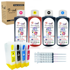 Fink Kit d'encre Rechargeable Compatible avec Les Cartouches d'encre Epson T1295, Compatible avec Les imprimantes BX535WD BX625F