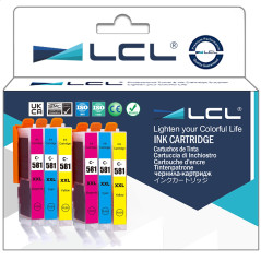 LCL Cartouche d'encre Compatible CLI-581 CLI-581XL CLI-581XXL 1998C001 1997C001 1996C001 12.5 ML (2Cyan 2Magenta 2Jaune) Remplac