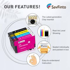 SavFinto compatibles Cartouches d'encre pour Epson Expression Home XP-2100 XP-2105 XP-3100 XP-3105 XP-4100 XP-4105, Workforce WF